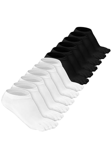 Image of Bencailor 6 /12 /32Pairs Women Toe Socks Five Toe Cotton Socks Ankle Sock with Toes Separated for Women Men Athletic Running