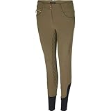  Equipage Damen Reithose ANDALOUSE Green Leaf Vollbesatz Hochbund, Größe:34