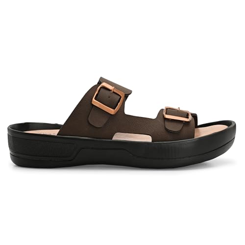 Image of KASTAVA KS 117 Comfortable Premium Synthetic Casual Sandals | Adjustable Buckle Closure | Lightweight Everyday Wear Sandals for Men