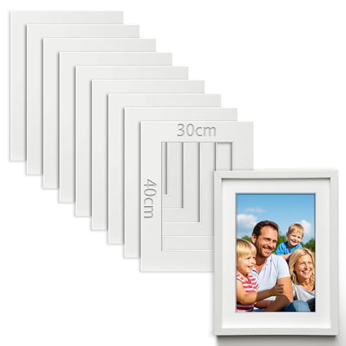 TXXATX 10 Stück Passepartout 30x40 cm Außenmaße Innengröße 19x29 cm Passpartout 1,5 mm Stark Passpartu Passepartout Kaufen Passepartout Karton Weiß für Fotos Bilder Kunstdrucken