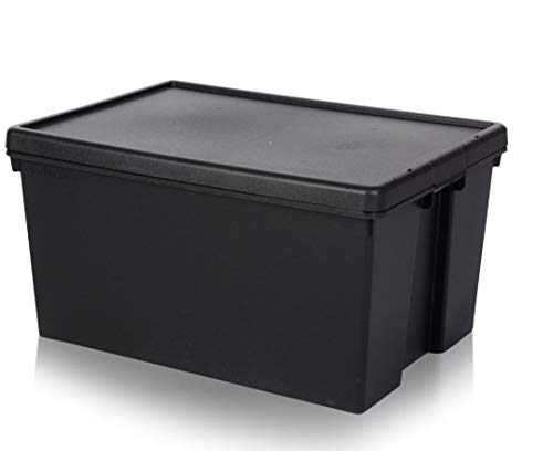 Wham Bam Heavy Duty Recycling Box - 96 Liter mit Deckel - 69 x 49,5 x 37 cm - schwarz