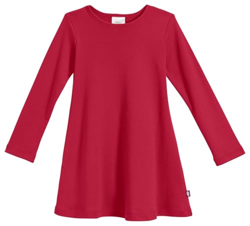Image of City Threads Girls' 100% Cotton Long Sleeve Dress - Active Kids School, Playing, Parties - Made in USA