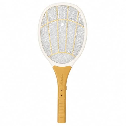 Image of HUNTER Premium Rechargeable Mosquito Swatter Bat | Electric Insect & Fly Zapper Racket | Portable Bug Killer for Home, Office & Outdoor Use, Gold, (Pack of 1)