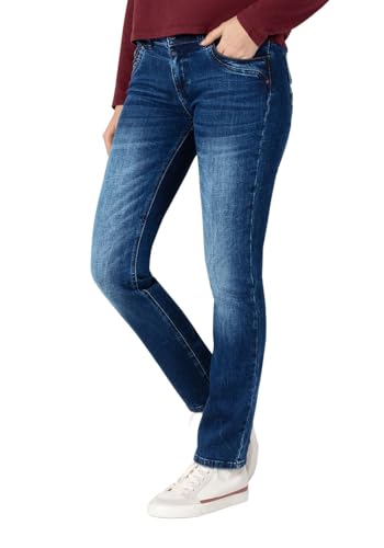 Timezone Damen Jeans Slim TAHILA TZ - Mid Waist - Slim Fit - Blau W25-W33 Stretch, Größe:32W / 32L, Farbe:T1 70005.3043-27-6892 Lush Blue wash 3