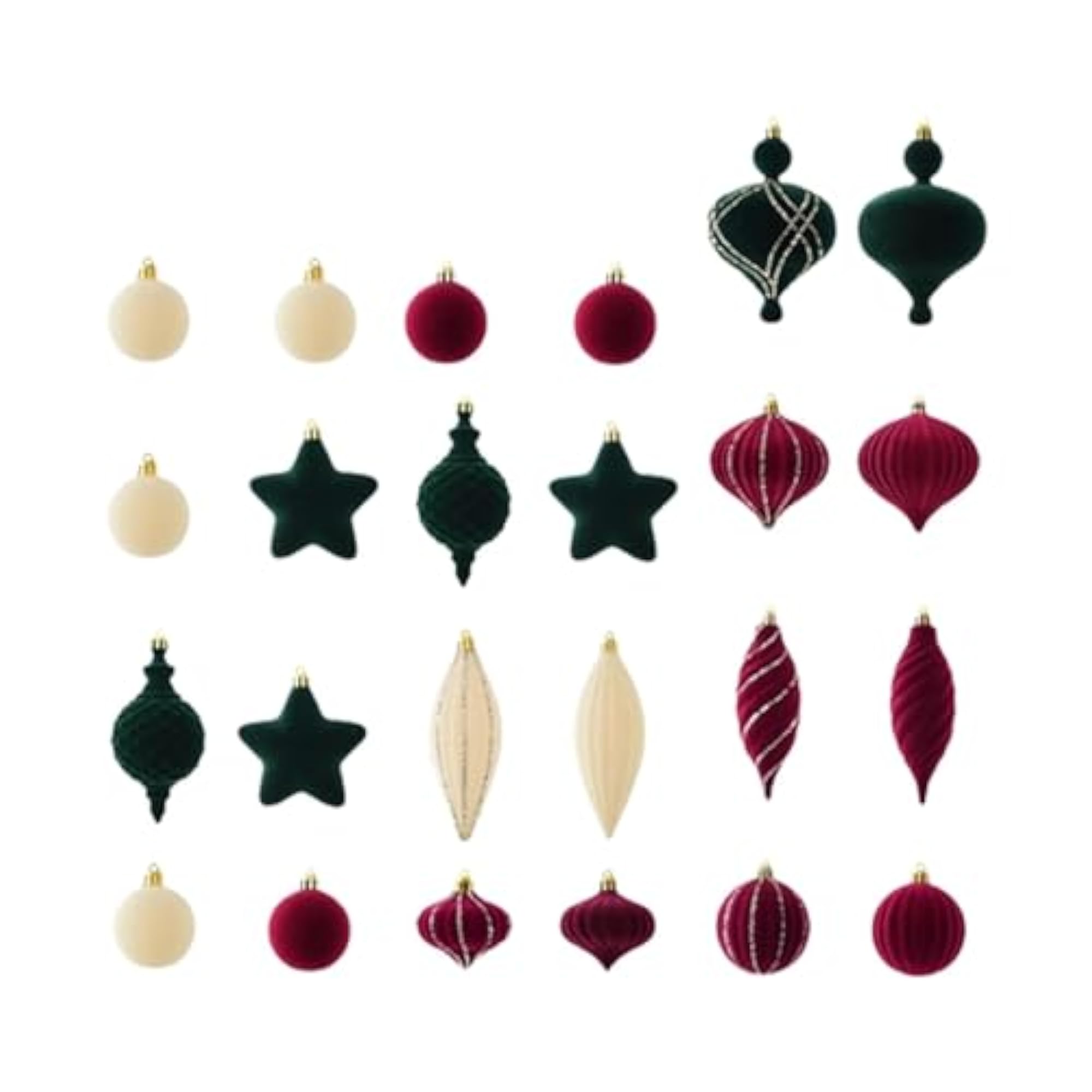 24Pcs Christmas Tree Ornaments Decorative Baubles