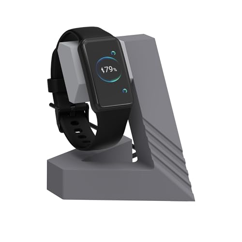 Sikai スタンド for HUAWEI Band 10 9 8 7 6に対応 for HUAWEI Band 6-10 スマートウォッチ用充電スタンド 高い安定性 三角形の安定構造 充電ケーブルを収納 滑り止め 簡単な組み立て (グレー)