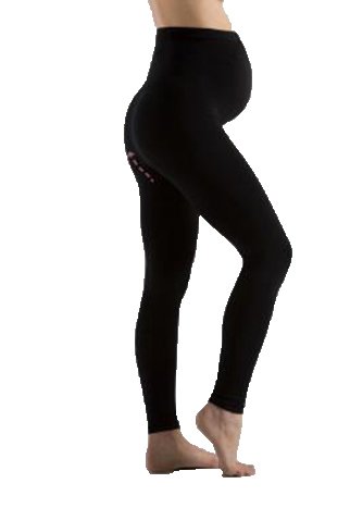 BELLISSIMA LEGGINS MATERNITY art. M007 - CONFEZIONE DA 2 PEZZI - Taglia S/M. Realizzato in Seamless modellante con supporto per la pancia e cinturino EXTRA SOFT (NERO, L/XL)