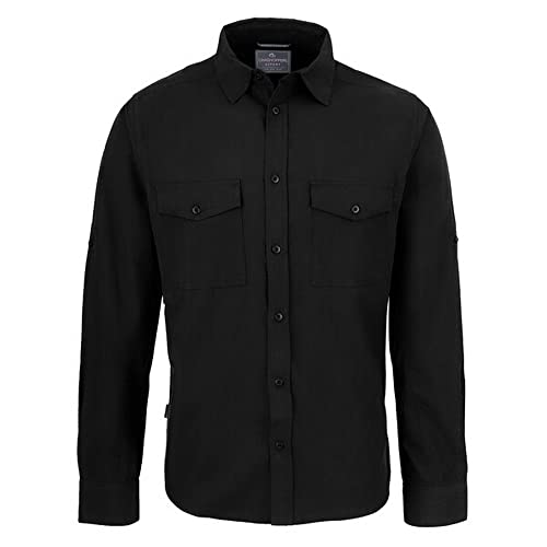 Craghoppers Mens Expert Kiwi Long Sleeved Shirt, Black, Size L