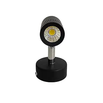 D'Mak Aluminium 3 Watt White Led Black Body Wall Light For Focusing Wall Or Photo Frame (Pack Of 5)