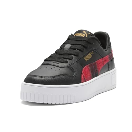 PUMA Kids Girls Carina Street Punk Plaid Lace Up Sneakers Shoes Casual - Black2