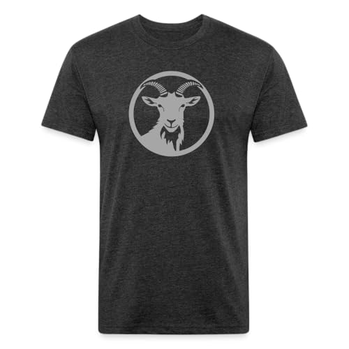 Goat Energy Hiking Shirt for Men and Women Premium Graphic Tee Mountain T-Shirt (US Alpha Large Regular Regular Heather Black)