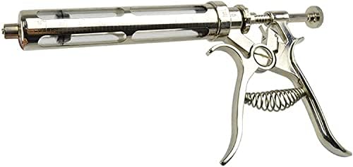 HDGRNCC 30ML/50ML Continuous Adjustable Stainless Steel Livestock Syringe Injector Veterinarian Automatic Vaccine Injection Gun for Cattle Pig Sheep