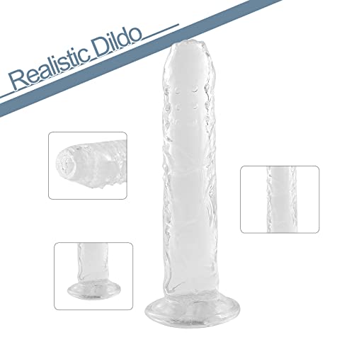 Dildo Transparent,20cm Big Dildo mit Starke Saugnapf,Sexspielzeug für Frauen und Männer – Bild 5