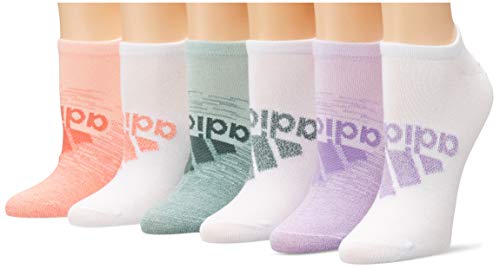 adidas Superlite Badge of Sport No Show Socks (6-Pair),Haze Coral/Semi Flash Red/Semi Flash Red - Haze Cora,M