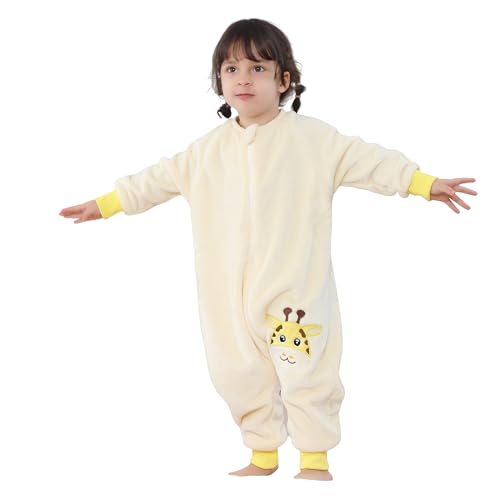 Image of MICHLEY Flannel Baby Sleeping Bag Unisex Pajamas, Long Sleeve Zipper Wearable Sleeping Sack for Autumn Winter Boys Girls