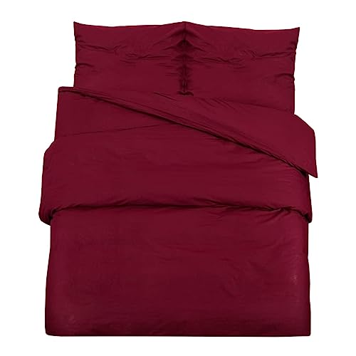 Parure de lit Bordeaux 260x220 cm en coton de qualité supérieure durable - 3