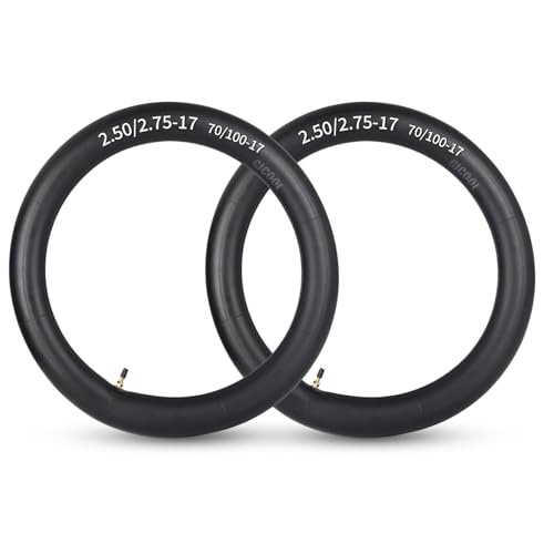 Image of GICOOL 2.50 /2.75-17 inch (70 /100-17) Dirt Bike Replacement Inner Tubes, 2 Pack with TR4 Valve Stem, Fits for Honda, Coolster, TaoTao, 110cc, 125cc and 140cc, Dirt Bikes, Moped, Scooters