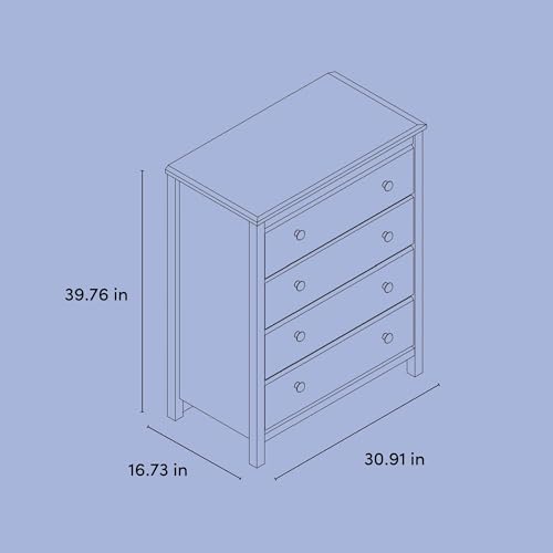 Image of Storkcraft Alpine 4 Drawer Chest (White) - GREENGUARD Gold Certified, Dresser For Nursery, 4 Drawer Dresser, Kids Dresser, Nursery Dresser Drawer Organizer, Chest of Drawers