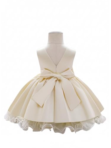Image of Frock for Kids Girls with Big Bow and Fluffy Net Layer, Stylish Western Dress for Birthday, Wedding and Special Occasions for Girls 1 to 7 Years