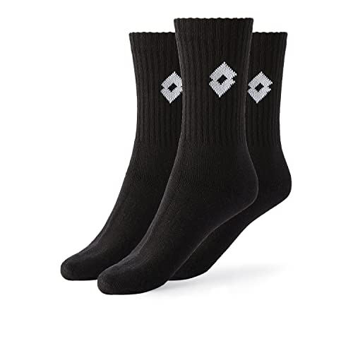 Ideali per il tennis e l'uso quotidiano: le calze da tennis in cotone morbido e traspirante sono perfette per lo sport e l'uso quotidiano casual. Disponibile in bianco, nero e colori assortiti nelle taglie 35/38, 39/42 e 43/46.