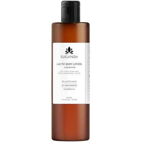 SUGANDA SKINCARE Unscented Lactic Body Lotion With 5% Lactic Acid,Improves Skin Texture & Reduce Strawberry Legs 6.76 Fl Oz Cover
