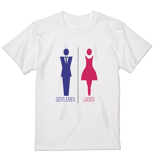 [igsticker] プリント Tシャツ メンズ L size おしゃれ クルーネック 白 ホワイト t-shirt 006212 その他 トイレ 人物のサムネイル