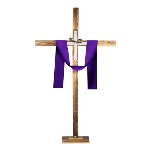 lukar 75 Large Wood Cross Wooden Standing Cross for Yard Large Christmas Standing Crosses Tree Decorations Church Wedding Decor for Easter Wedding Communion