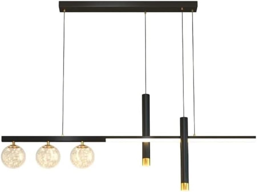 Lustre suspendu à LED moderne en fer et verre pour salle à manger et salon