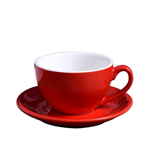 Juego de tazas de café de cerámica, tazas y platillos modernos, tazas de capuchino y café con leche de 220 ml con platillo