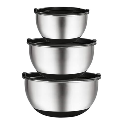 Set de 3 Tazones de Mezcla de Acero Inoxidable con Tapa miniatura 5