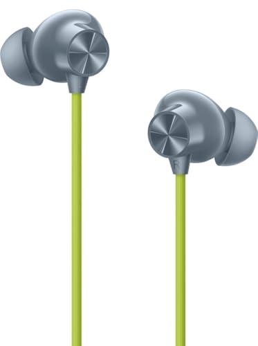 Image of Z2 ANC Bluetooth Neckband Earphones, Gray & Green | 12.4mm Bass Drivers, 45dB Active Noise Cancellation, 28H Battery Life, Fast Charging, Lightweight Flexible
