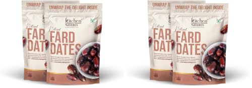 Image of KitchenSmith Fard Dates - Pack of 4 (400gm Each) | Omani Fard Dates No Preservatives & Added Sugar | High Fibre | Energy Health Snacks | Premium Khajoor