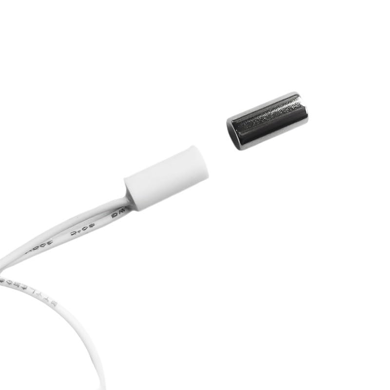 Puerta integrada con cable, detector de alarma magnético for puerta de casa y ventana, detector de alarma magnético for puerta oculta (Size : White No)