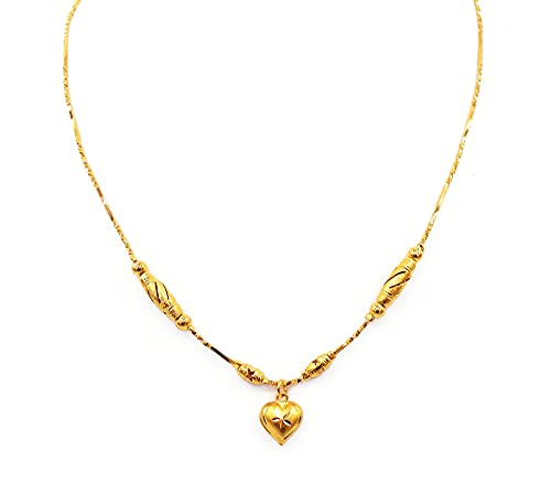 Beaded Thai Baht Yellow Gold Plated Filled Necklace Jewelry for women 18 inch