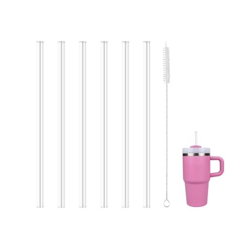 KLOWOAH Replacement Straws Compatible With Stanley 20oz Quencher H2.0 Tumbler with Handle Tumbler with 1 Brush (6 Pack for 20oz)