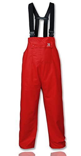 Rain Pants for Men Women Waterproof Rain Gear Bib Overalls Trousers for Fishing Hunting(Red,Medium)