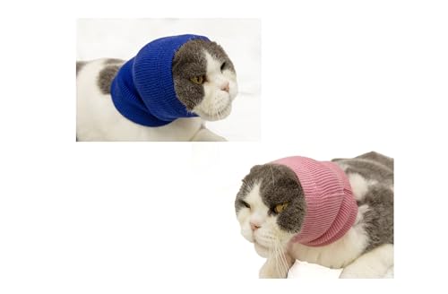 Image of Cat Ear Cove, Keep Calming Anxiety Relief Cat Sood for Bathing, Grooming, Thunder & Fireworks Wine+Blue S
