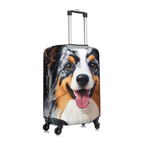 Travel Luggage Cover, Elasticity Zipper Closure Luggage Suitcase Cover, Anti-Scratch Washable Baggage Protector Bag - Fits 19-32 inch Luggages (Animal Australian Shepherd)3