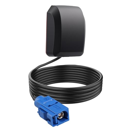 Antena GPS Fakra C Activa Impermeable con Base Magnética Potente y Cable, Antena de Navegación para Coche, Camión, RV, Barco, Sistema de Rastreo, Compatible con Ford, Audi, VW, Skoda, Mercedes Benz