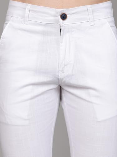 Image of Majestic Man Premium Cotton Slub Slim Fit Comfortable Solid Stylish Trousers