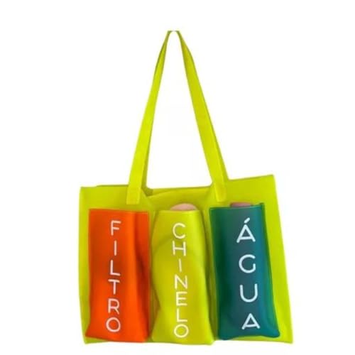 Bolsa Praia Moda Verão Grande Silicone Impermeável (Amarelo Neon)