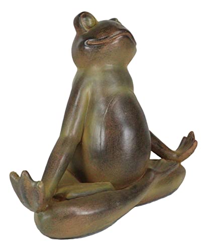 Estatua de Rana Yoga Meditación Zen Rústica 14 in miniatura 5