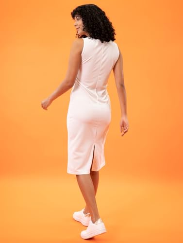 Image of KERI PERRY Women's Spandex Solid Bodycon Western Dress | A line | Winter Dress | Western | | Trendy | Midi Body Hugging