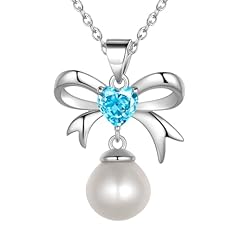 B,Bow Pearl Pendant