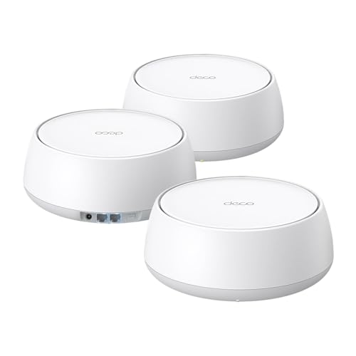 Image of Deco BE25 WiFi 7 Mesh System, BE5000 Tri-Band, up to 5013 Mbps, MLO, 2x2.5Gbps Ports per Unit, 3-Pack, Covers 6000 Sq. Ft., for 4K /8K Streaming and Gaming Compatible with TP-Link