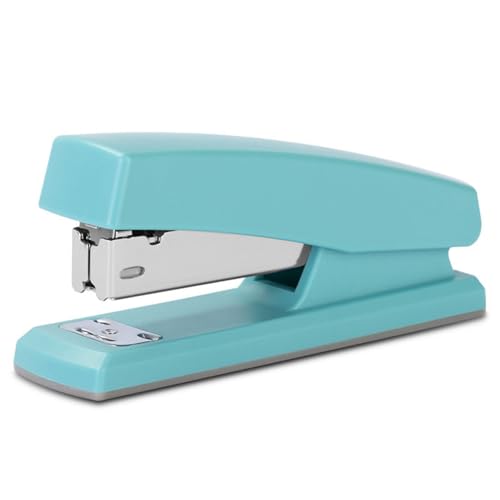 Marhynchus Grapadora Grapadora Ergonómica de Acero de Tamaño Mediano con Capacidad para 20 Hojas para Oficina y Escuela con Botones de Fácil Operación para Encuadernar Documentos y (azul claro)