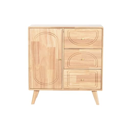 The Lumine Buffet de Rubberwood y Ratán 73,5 x 35 x 78 cm Natural, 1 Unidad