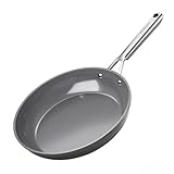 naturepan DiamondTitan Keramik Pfanne 28cm, Antihaft Bratpfanne für alle Herdarten, PTFE-frei PFAS-frei PFOA-frei, Backofenfest, spülmaschinenfest mit kühlbleibendem Griff (Grau)