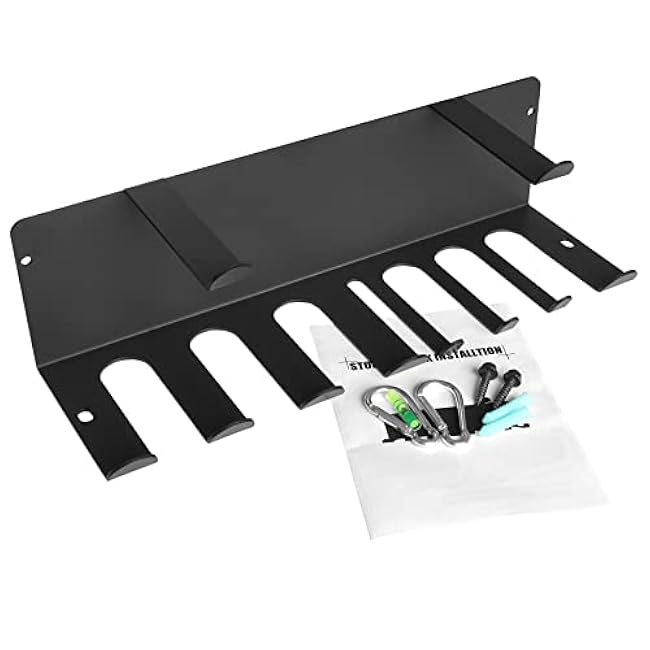 Resistance Bands Rack Wall Mount Home Gym Equipment Storage Rack for Resistance Bands, Jump Ropes, Yoga Mat, Foam Roller, Chains, 16.5, Black