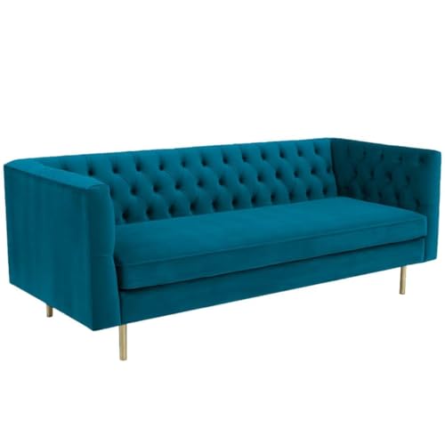 Image of Chesterfield Traditional 3 Seater Luxury Sofa Loving Sofa Button Tufted for Living Room, Guest Room, Bedroom, and Your Loving Space (Navy Blue)